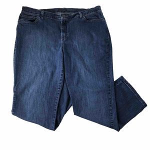 Lee Womens Jeans 18P Petite Blue Straight Leg Mid Rise 5 Pockets